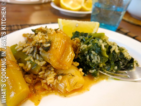 Greek Spinach And Leek Lenten Dishes : Spanakorizo / Prasorizo ©