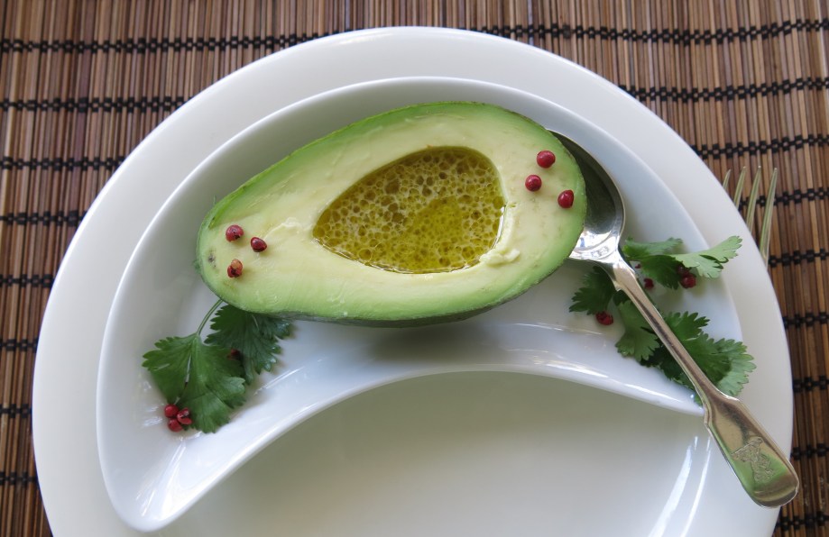 Avocado Vinaigrette And Pink Peppercorns ©