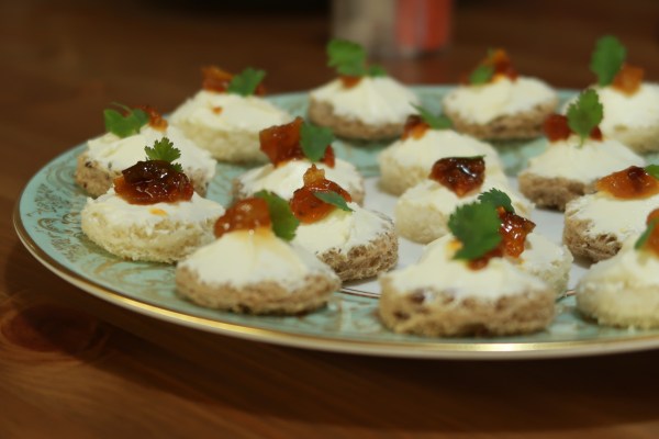Cream Cheese And Chutney Canapés ©