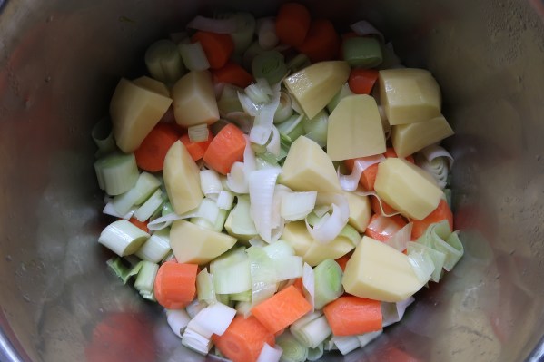 Carrot Leek Potato And Blue Cheese Soup ©